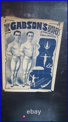 Affiche Equilibristes Annellistes Spectacle Vers 1910 80x60cm