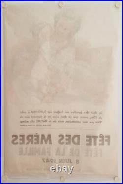 Affiche FÊTE DES MÈRES FÊTE DE LA FAMILLE 8 JUIN 1947 CHEVAL BATANY