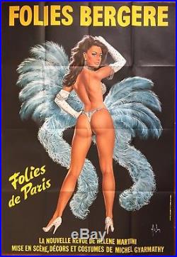 Affiche FOLIES BERGERE FOLIES DE PARIS Cabaret Pin-Up ASLAN