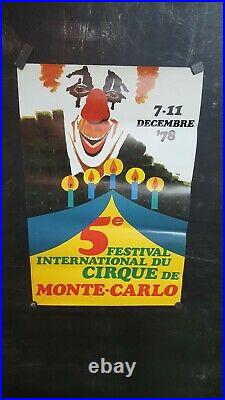 Affiche Festival Cirque De Monte Carlo Clown 1978