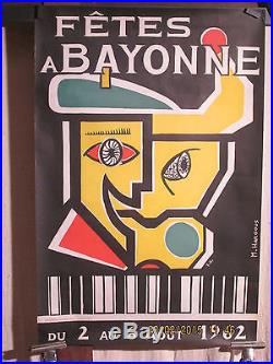Affiche Fetes Bayonne 62 Cubiste Deco