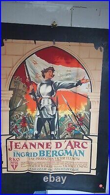 Affiche Film 1948 Jeanne D'arc Ingrid Bergman Lithographie 160x120cm