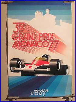 Affiche Gp Monaco 1977 Deco Graphique