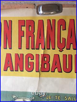 Affiche Guano Poisson Français Angibaud La Rochelle Circa 1900 120 X 160 CM