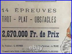 Affiche Hippique Angers 1950 Trot Plat Obstacles