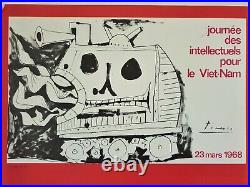 Affiche JOURNÉE INTELLECTUELS VIETNAM 1968 PICASSO VASARELY MASSON SOULAGES