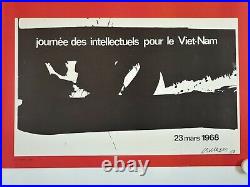 Affiche JOURNÉE INTELLECTUELS VIETNAM 1968 PICASSO VASARELY MASSON SOULAGES
