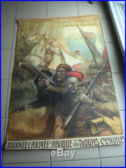 Affiche Journée de l'armée d'Afrique et des troupes coloniales Ch Fouqueray 1917