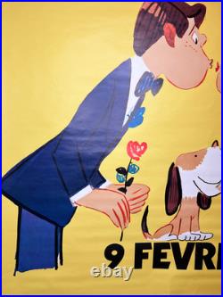 Affiche Kiraz Ancienne Loto Supercagnotte Saint Valentin Vintage 175x120