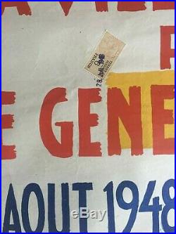 Affiche L'ALSACE N'OUBLIE PAS Ville de Colmar reçoit le GENERAL DE GAULLE 1948