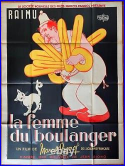 Affiche LA FEMME DU BOULANGER Marcel Pagnol RAIMU Dubout 120x160cm 50's