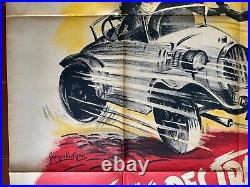 Affiche LE GANG DES TRACTIONS ARRIERE Automobile JEAN LOUBIGNAC Car 120x160 1950