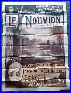 Affiche LE NOUVION (02) Le Château et le Lac Forêt Années 1900/1920