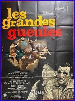 Affiche LES GRANDES GUEULES Robert Enrico LINO VENTURA Bourvil 120x160cm 1965