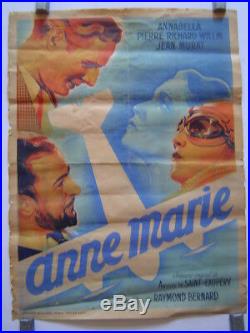 Affiche Lithographie Cinema Anne Marie / Antoine Saint Exupery / Aviation 1936