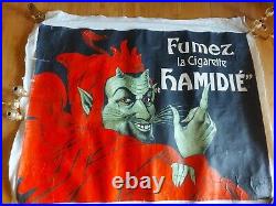 Affiche Lithographiee Cigarettes Hamidie (diable, Devil, Demon)