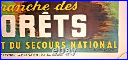 Affiche Loterie Nationale 1941 Tranche des forêts Secours National