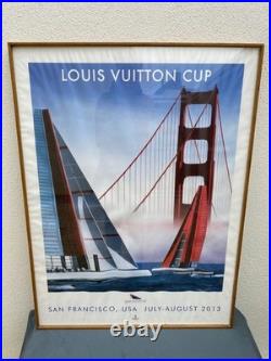 Affiche Louis Vuitton Cup San Francisco 2013 Signee Razzia Sous Cadre Vitre
