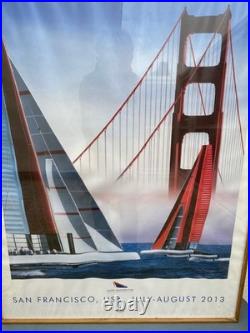 Affiche Louis Vuitton Cup San Francisco 2013 Signee Razzia Sous Cadre Vitre