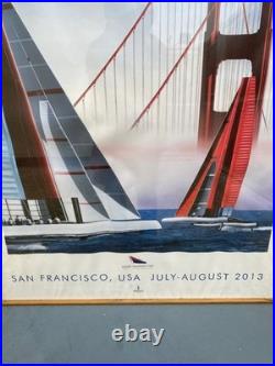 Affiche Louis Vuitton Cup San Francisco 2013 Signee Razzia Sous Cadre Vitre