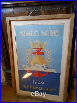 Affiche MESSAGERIES MARITIMES LA MARSEILLAISE 1949 g. Souly