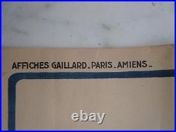 Affiche Mich Hutchinson pneus vélo moto auto affiches Gaillard Paris Amiens 1920