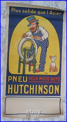 Affiche Mich Hutchinson pneus vélo moto auto affiches Gaillard Paris Amiens 1920