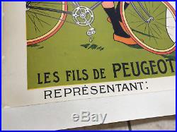 Affiche Mich LIEBAUX- 1907 PEUGEOT NAPOLEON ogé cheret TOUR DE FRANCE