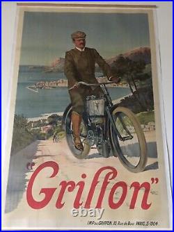 Affiche Moto, Affiche ancienne, Côte d'Azur, Riviera? , GRIFFON, TERROT