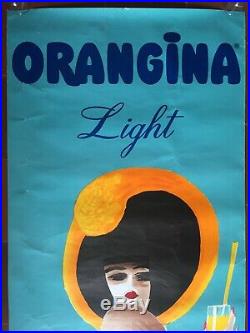 Affiche ORANGINA LIGHT par VILLEMOT Pin-Up 57x156cm 1988