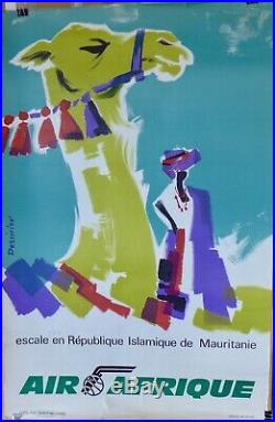 Affiche Originale AIR AFRIQUE Mauritanie par Dessirier