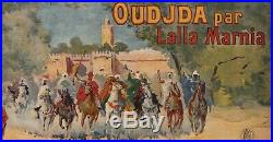 Affiche Originale Alexandre Lunois Excursions au Maroc-Oudjda Fantasia 1895