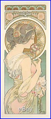 Affiche Originale Alphonse Mucha La Primevère Art Nouveau Lalique 1899