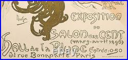 Affiche Originale Alphonse Mucha Salon des Cent La Plume 1896