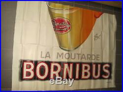 Affiche Originale Ancienne Collection Bornibus Moutarde en 2 panneaux par Foré