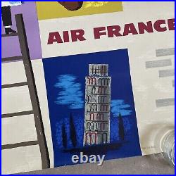 Affiche Originale Ancienne Jean Carlu 1957 Air France Europe