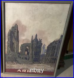 Affiche Originale Arras Chemins De Fer 1920 104,5 x 75,5 cm Première Guerre