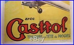 Affiche Originale Avion Caudron Coupe Deutsch 1934 Costes Bellonte Hispano Suiza