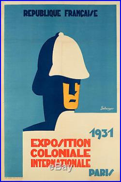 Affiche Originale Bellenger Exposition Coloniale Internationale 1931 Paris