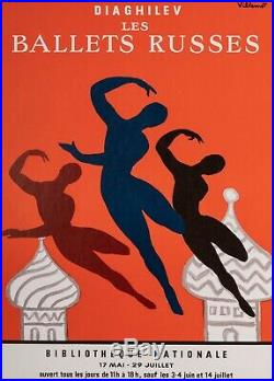 Affiche Originale Bernard Villemot Diaghilev Les Ballets Russes BNF 1979