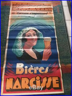 Affiche Originale Biere NARCISSE MAPATAUD à Limoges Brasserie Années 1930
