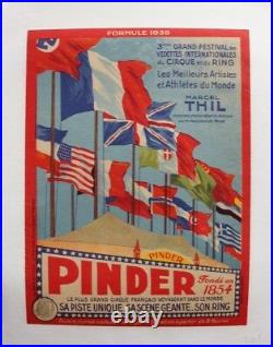 Affiche Originale Boxe Boxing Cirque Circus Poster Pinder Thil German Flag 1938