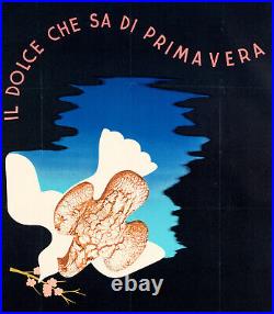 Affiche Originale Cassandre Motta Colombe Biscuit Italie Paques 1936