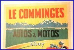 Affiche Originale Circuit Saint Gaudens Comminges 5 Aout 1951 Course Auto Moto