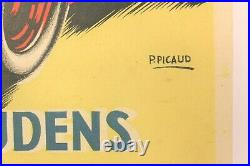 Affiche Originale Circuit Saint Gaudens Comminges 5 Aout 1951 Course Auto Moto