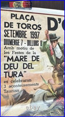 Affiche Originale Corrida Olot 1997 Catalogne 108x79 CM Tauromachie Vintage