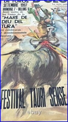 Affiche Originale Corrida Olot 1997 Catalogne 108x79 CM Tauromachie Vintage