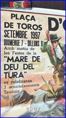 Affiche Originale Corrida Olot 1997 Catalogne 108x79 CM Tauromachie Vintage