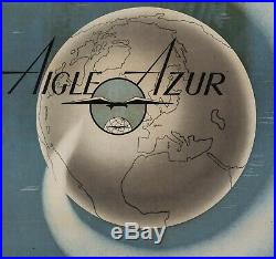Affiche Originale DAD Aigle Azur France Afrique du Nord Algérie 1950