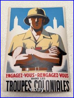 Affiche Originale Engagez Vous Dans Les Troupes Coloniales Par Sogno 20 Ème